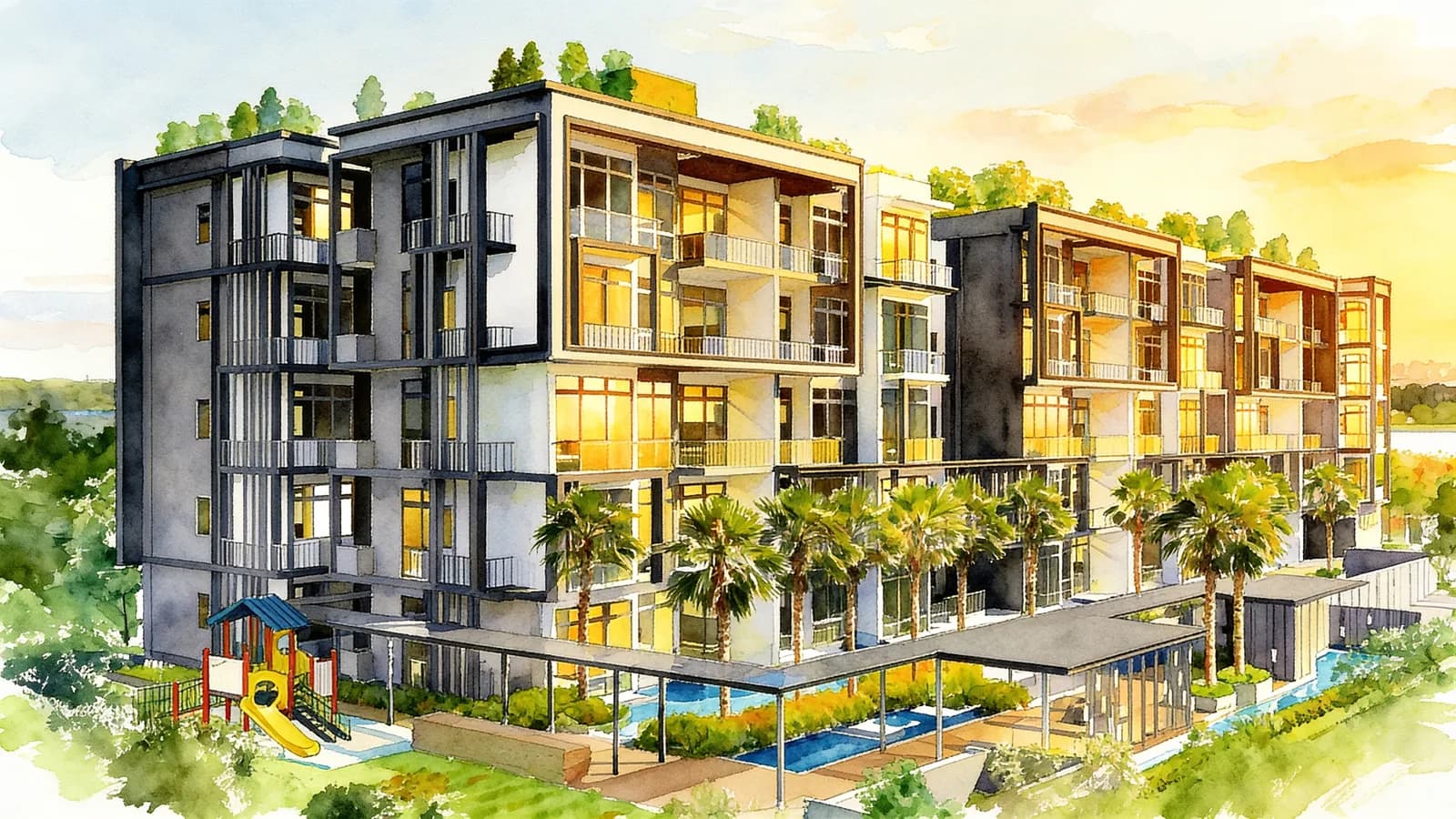 Adana @ Thomson, a terraced house in Ang Mo Kio. Illustration is AI-generated.