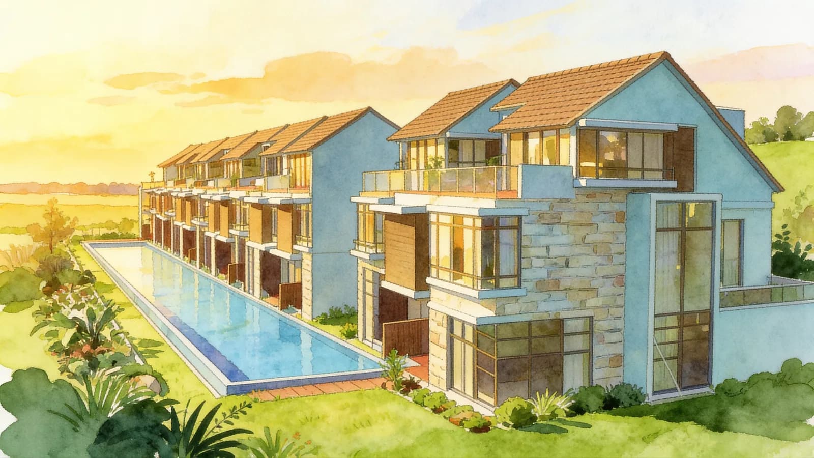 The Ambience, a 2-storey detached house. Illustration is AI-generated.