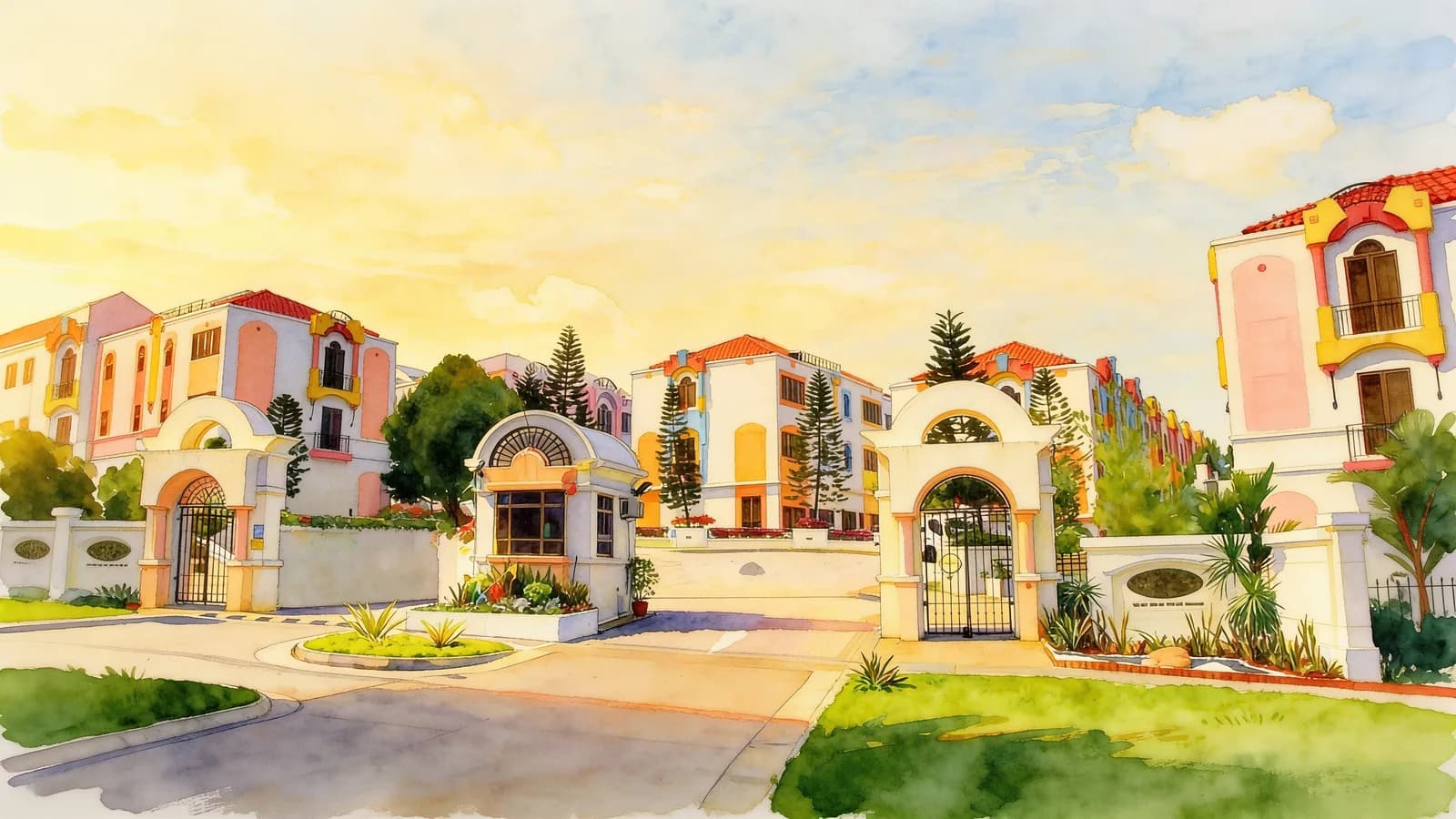 D'Manor, a 3-storey terraced house. Illustration is AI-generated.