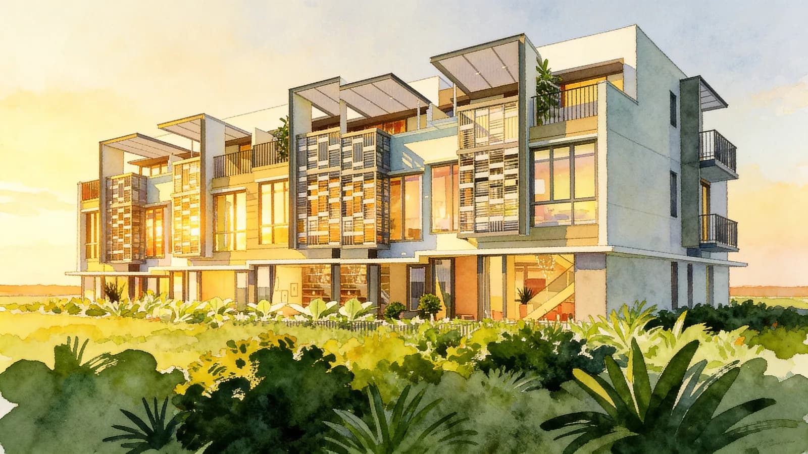 Alana, a 1-storey terraced house. Illustration is AI-generated.