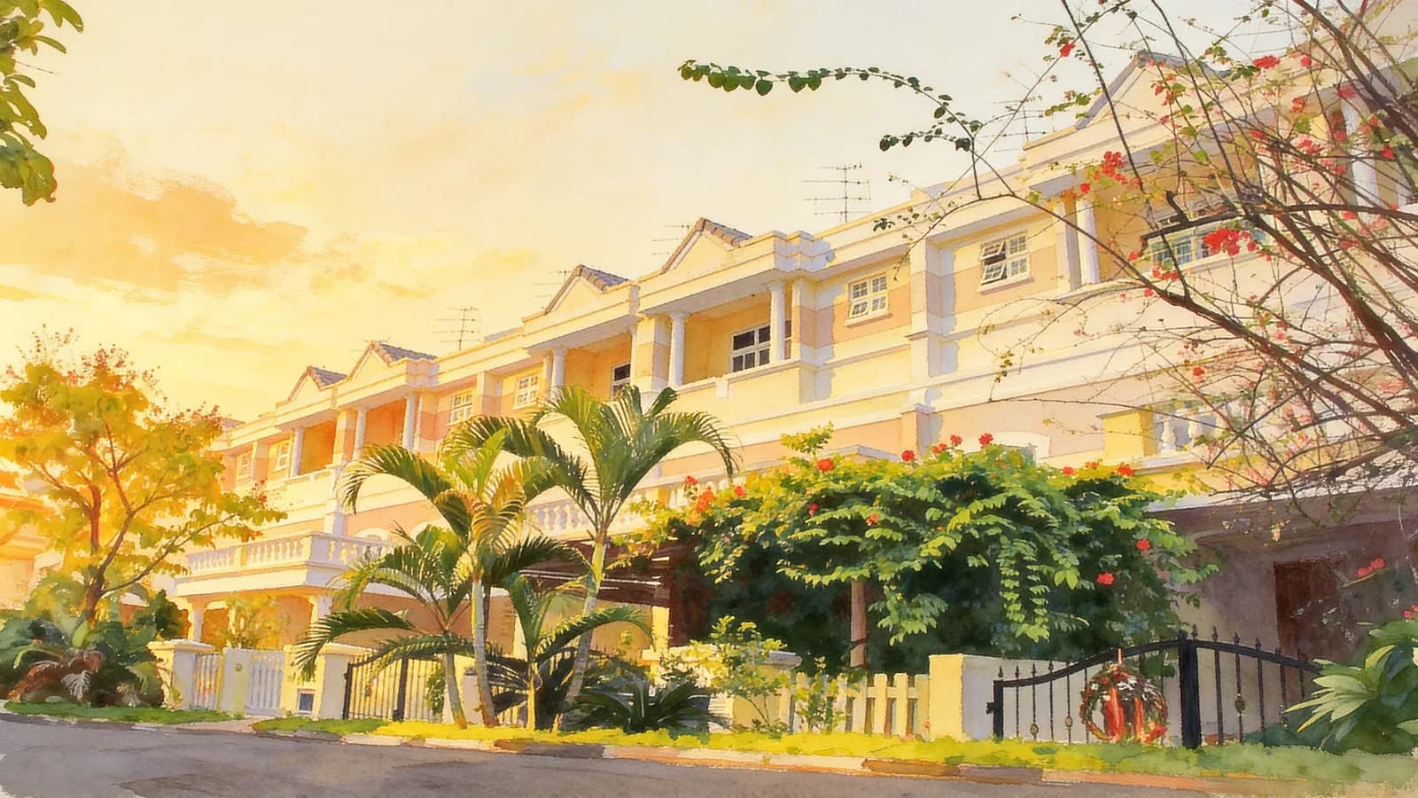 Eastwood Park, a terraced house. Illustration is AI-generated.