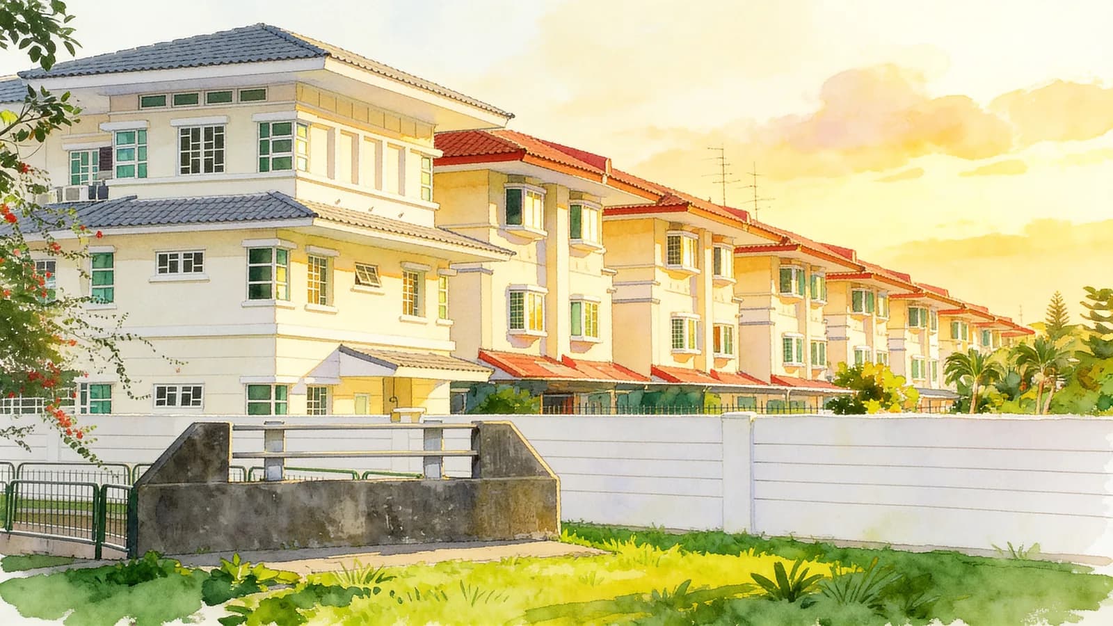 The Countryside, a terraced house. Illustration is AI-generated.