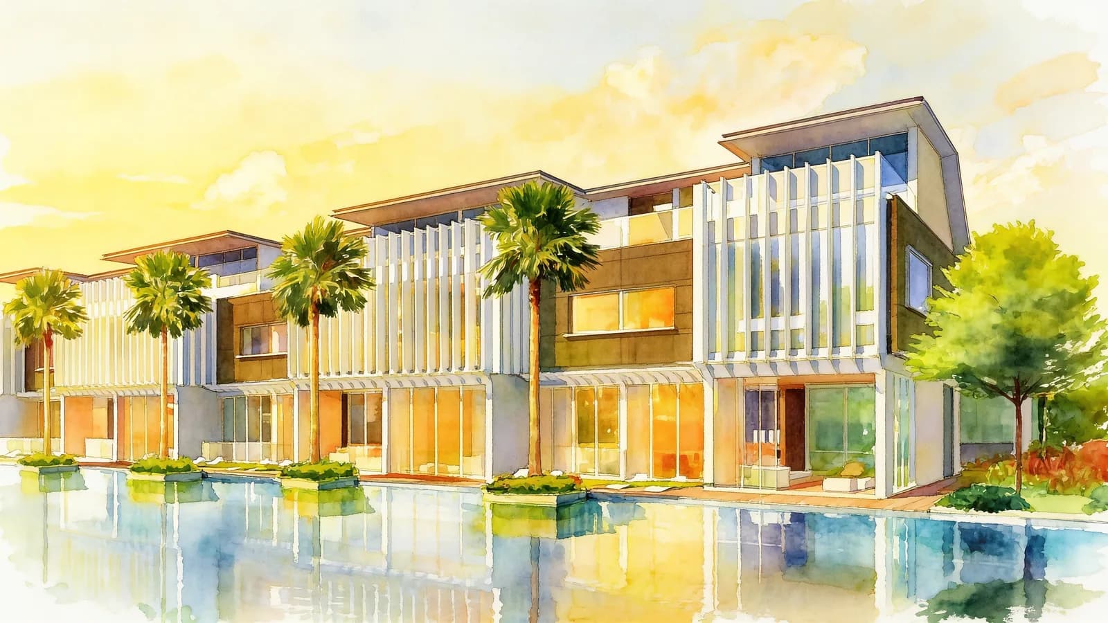 Greenwood Mews, a 1-storey cluster house. Illustration is AI-generated.