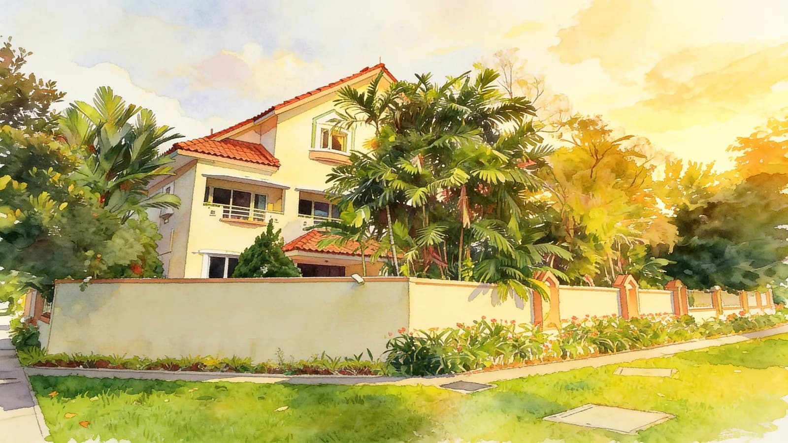 Sungrove, a semi-detached house. Illustration is AI-generated.