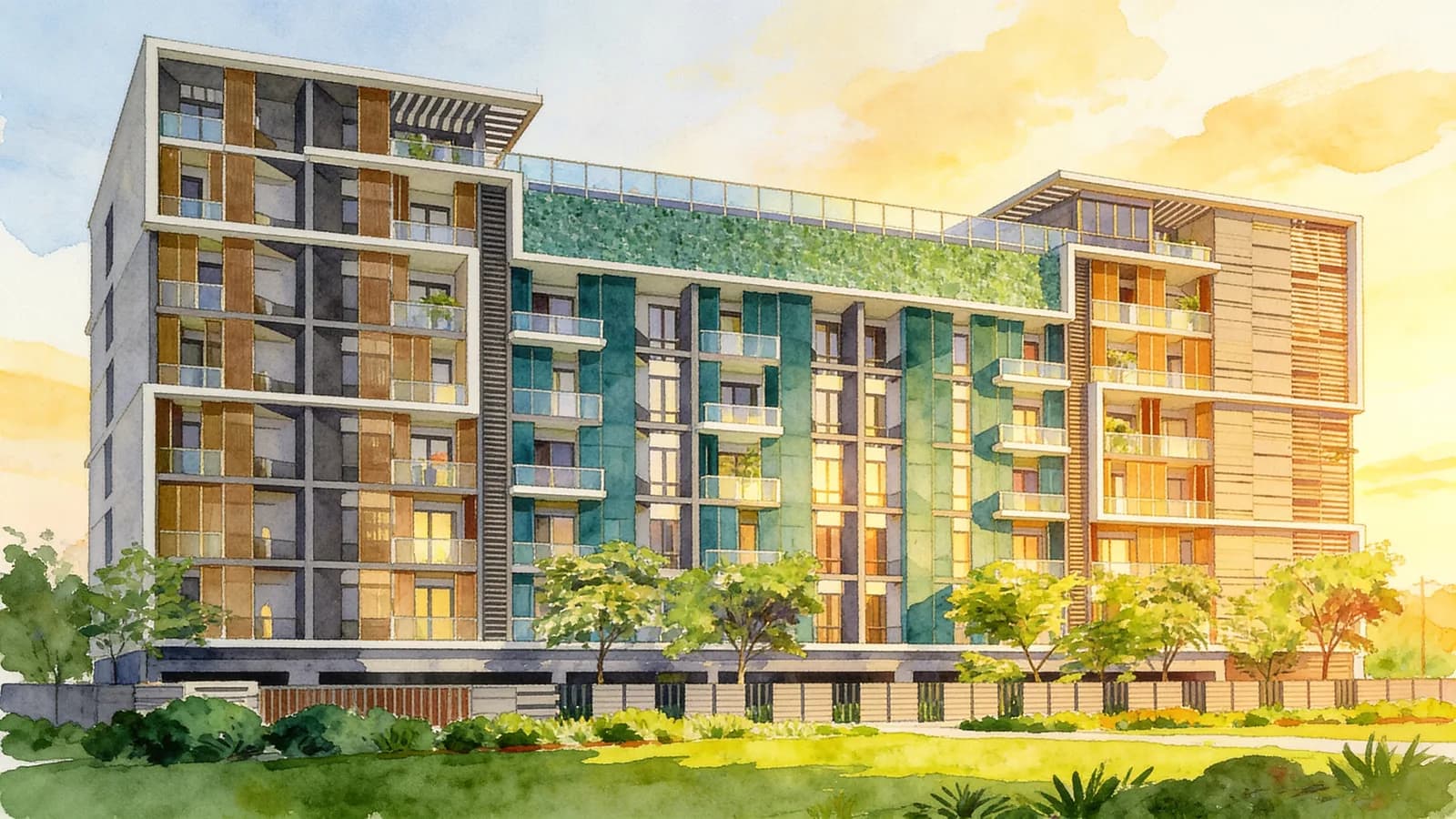 Idyllic Suites, a condominium in Geylang. Illustration is AI-generated.