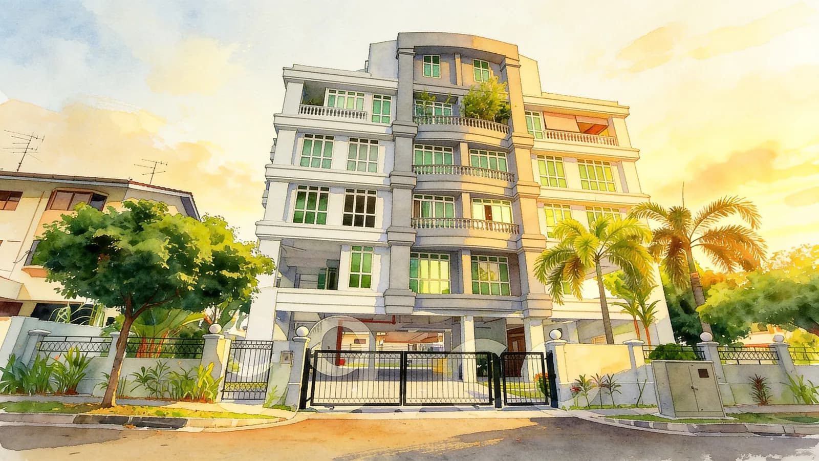 Moonstone Royale, an apartment in Kallang. Illustration is AI-generated.