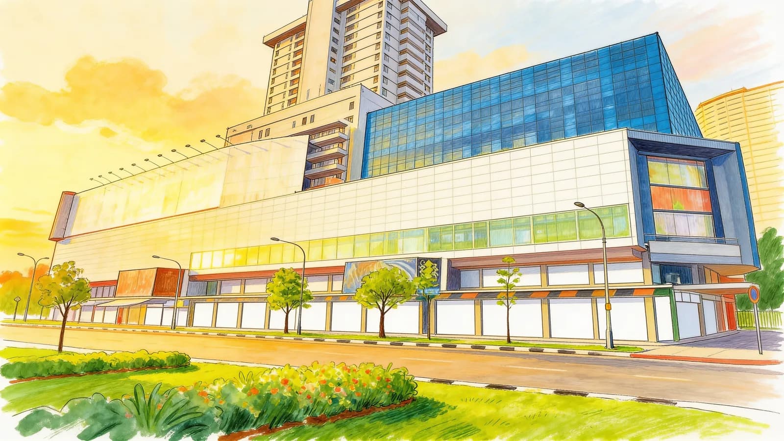 Pearl's Centre, a 23-storey apartment. Illustration is AI-generated.