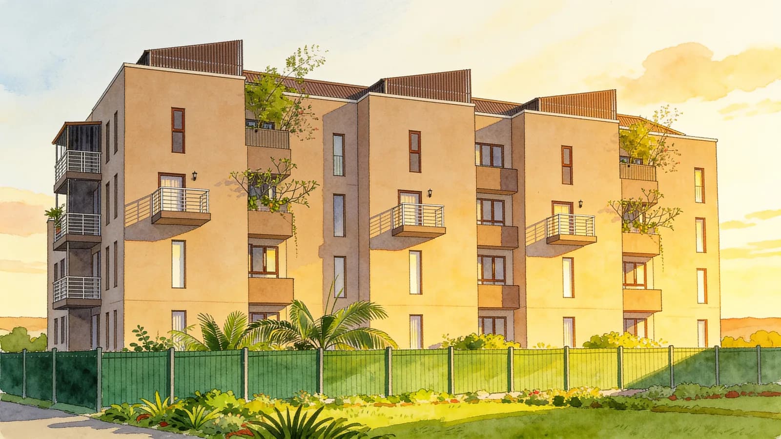 D'banyan, an apartment in Sembawang. Illustration is AI-generated.