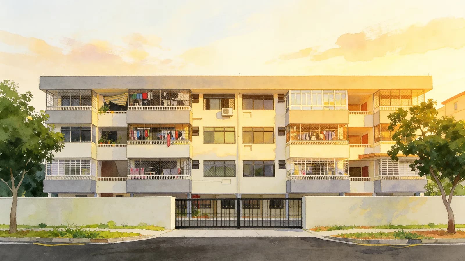 Chiku Mansions, a condominium in Geylang. Illustration is AI-generated.