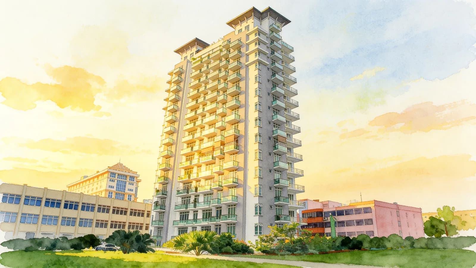 De Paradiso, a condominium in Novena. Illustration is AI-generated.