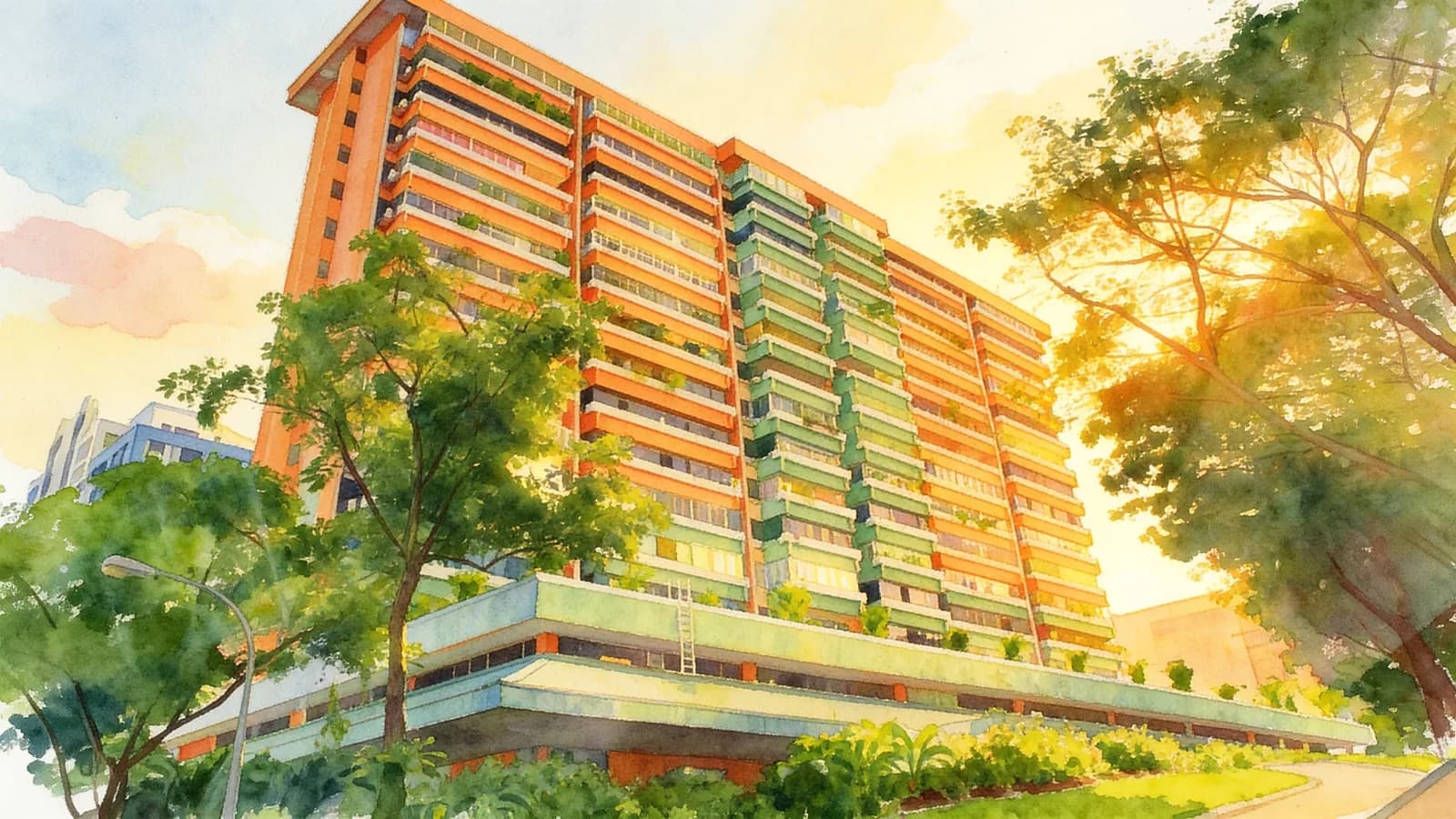 Balestier Plaza, an apartment in Novena. Illustration is AI-generated.