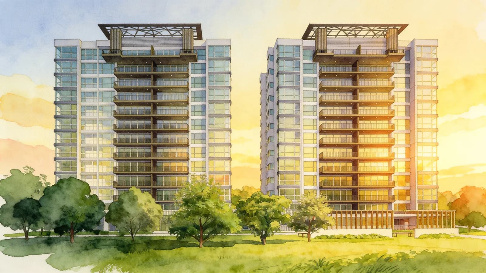 Austville Residences, an executive condominium in Sengkang. Illustration is AI-generated.
