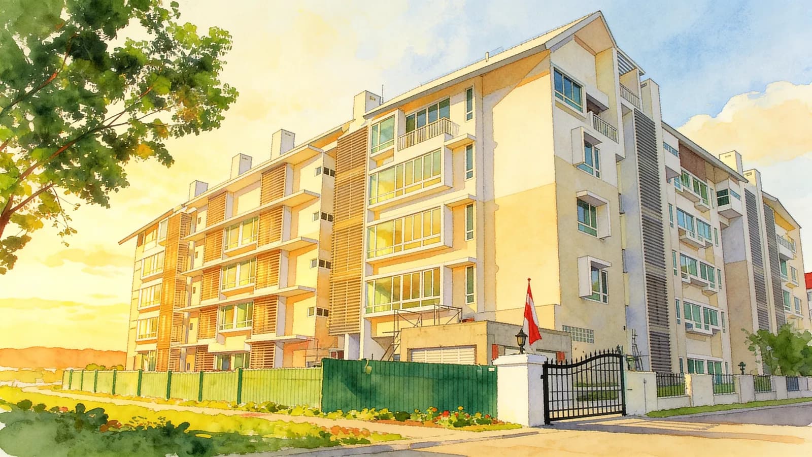 Le Reve, a 5-storey condominium in Bedok. Illustration is AI-generated.