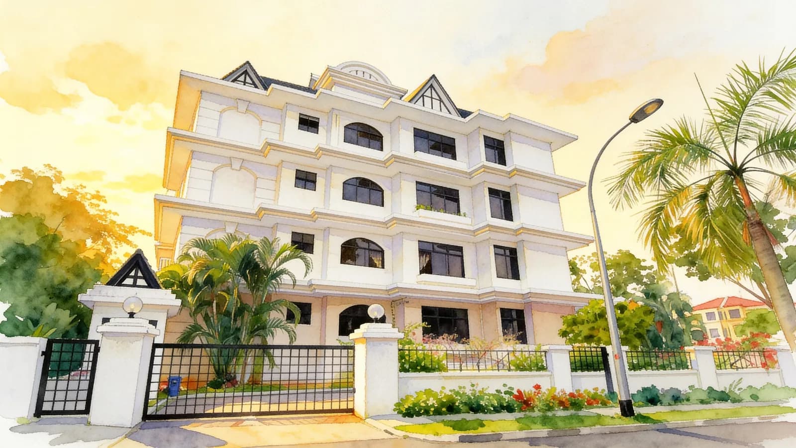 Kings Apartments, an apartment in Bedok. Illustration is AI-generated.