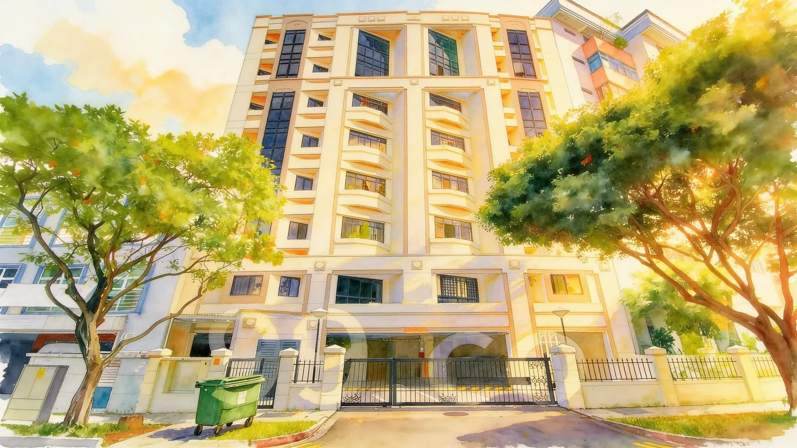 Guilin Mansions, an apartment in Geylang. Illustration is AI-generated.