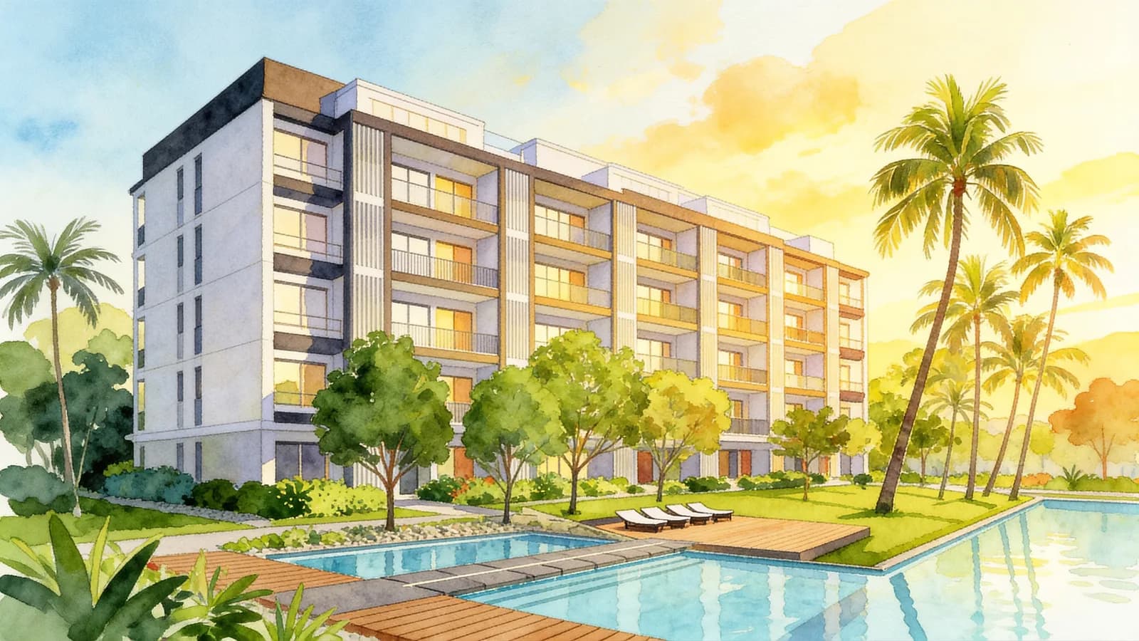 Village @ Pasir Panjang, a 5-storey condominium in Queenstown. Illustration is AI-generated.