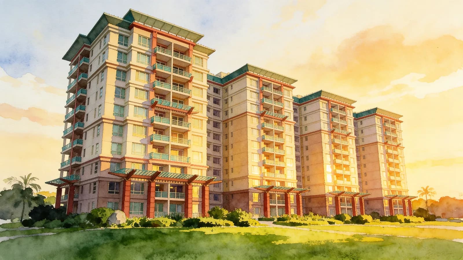 Maple Woods, a 10-storey condominium in Bukit Timah. Illustration is AI-generated.