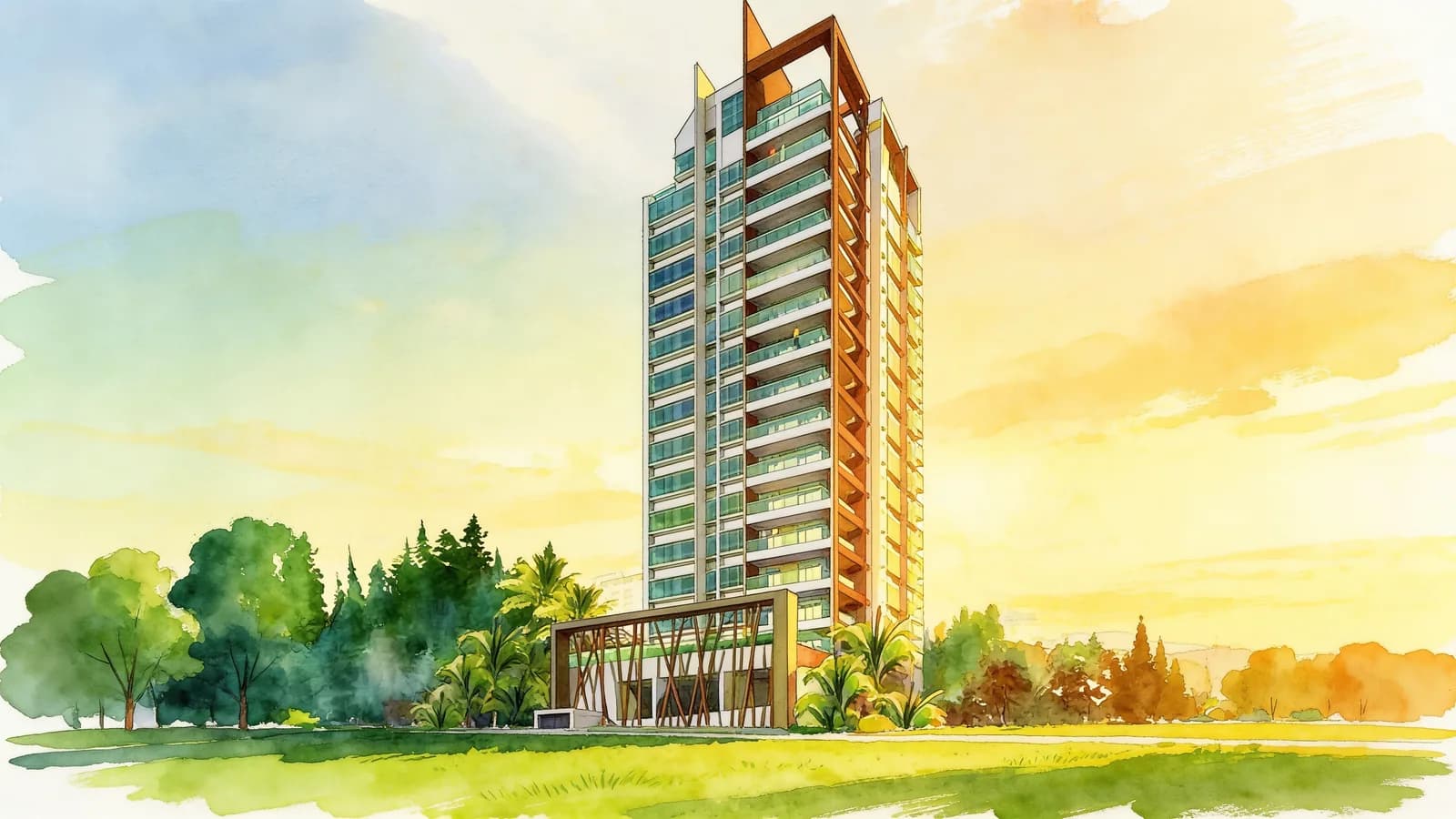 Pristine Heights, an apartment in Kallang. Illustration is AI-generated.