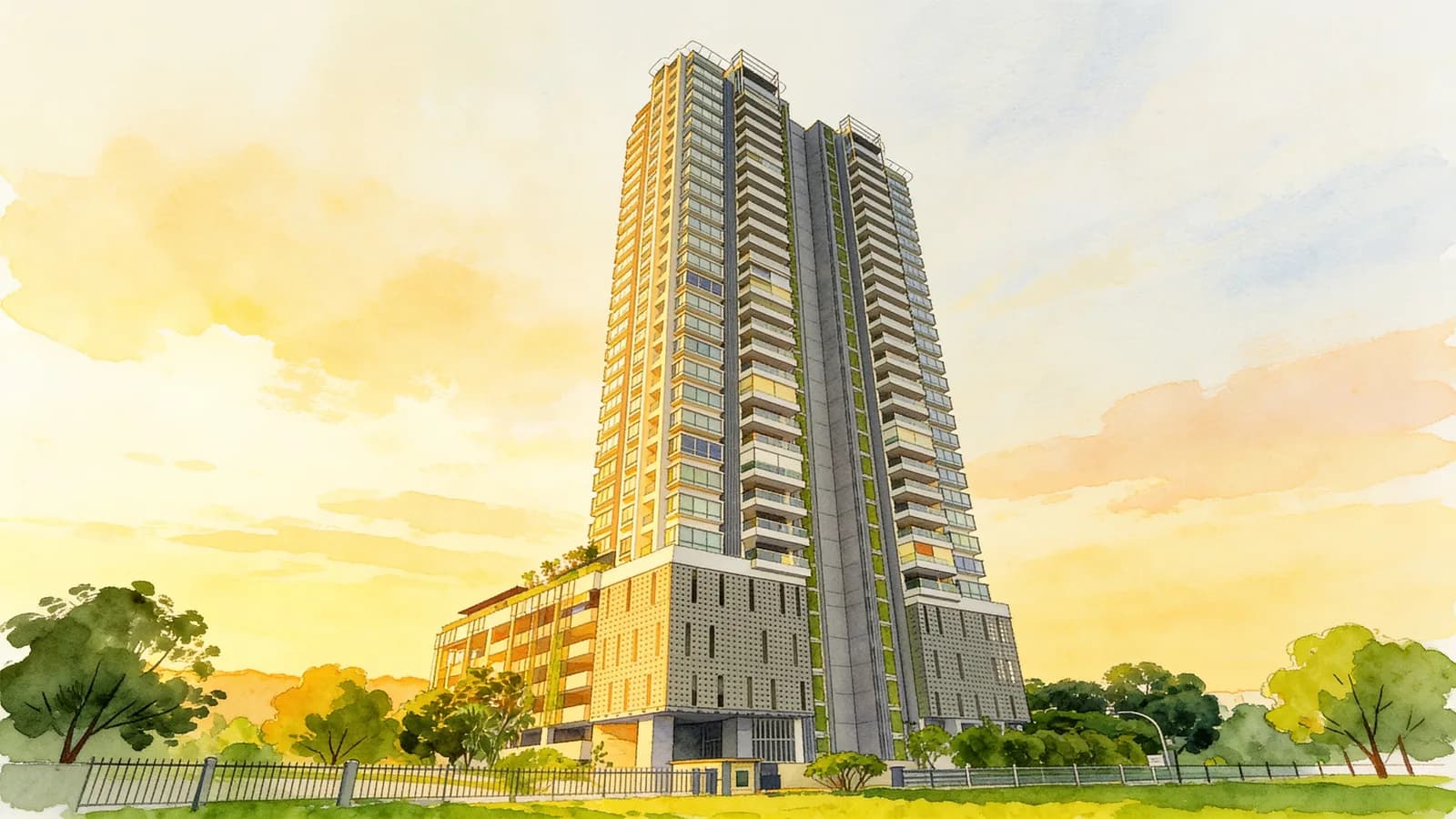 Gilstead Two, a 33-storey apartment in Novena. Illustration is AI-generated.