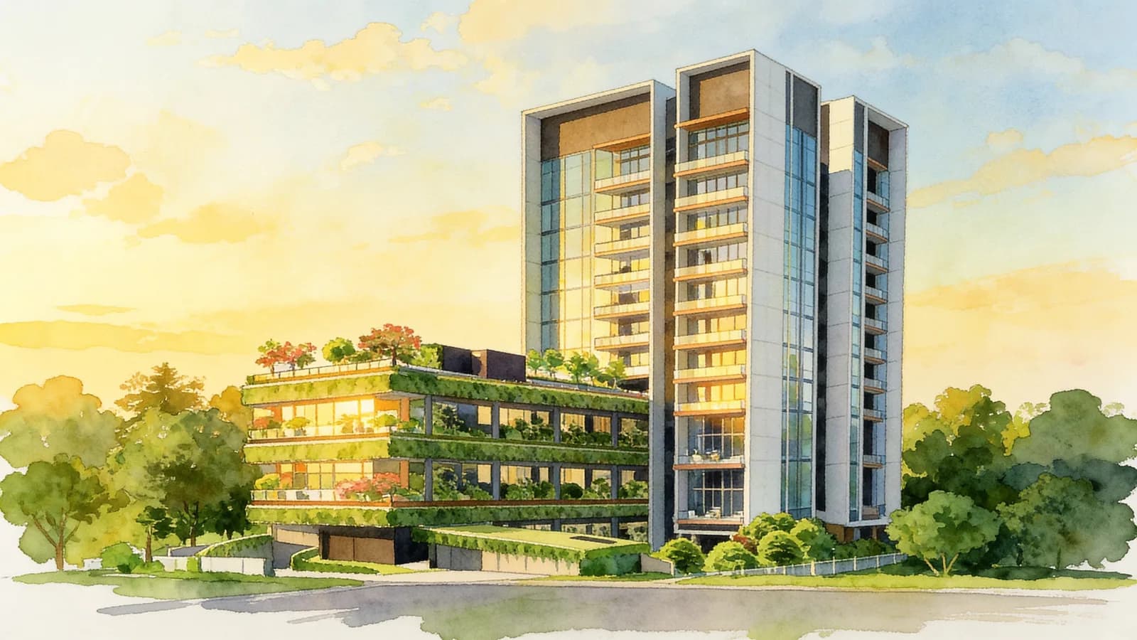Sloane Residences, a 12-storey condominium in Tanglin. Illustration is AI-generated.