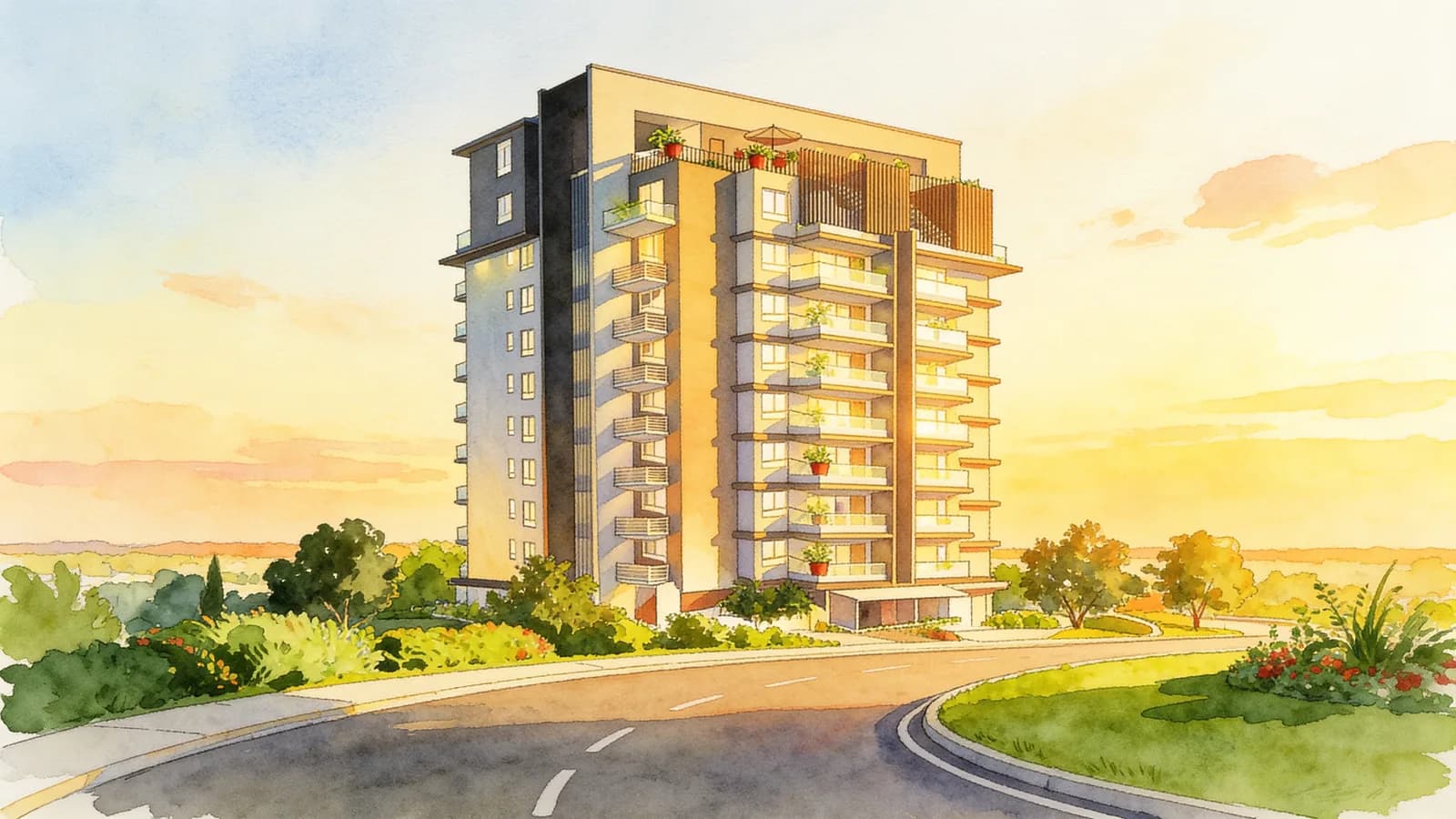 Sims Edge, a 15-storey condominium in Geylang. Illustration is AI-generated.