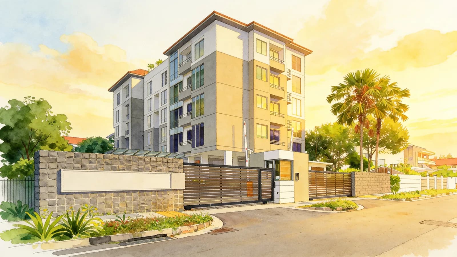 Gallery 8, a 5-storey apartment in Marine Parade. Illustration is AI-generated.