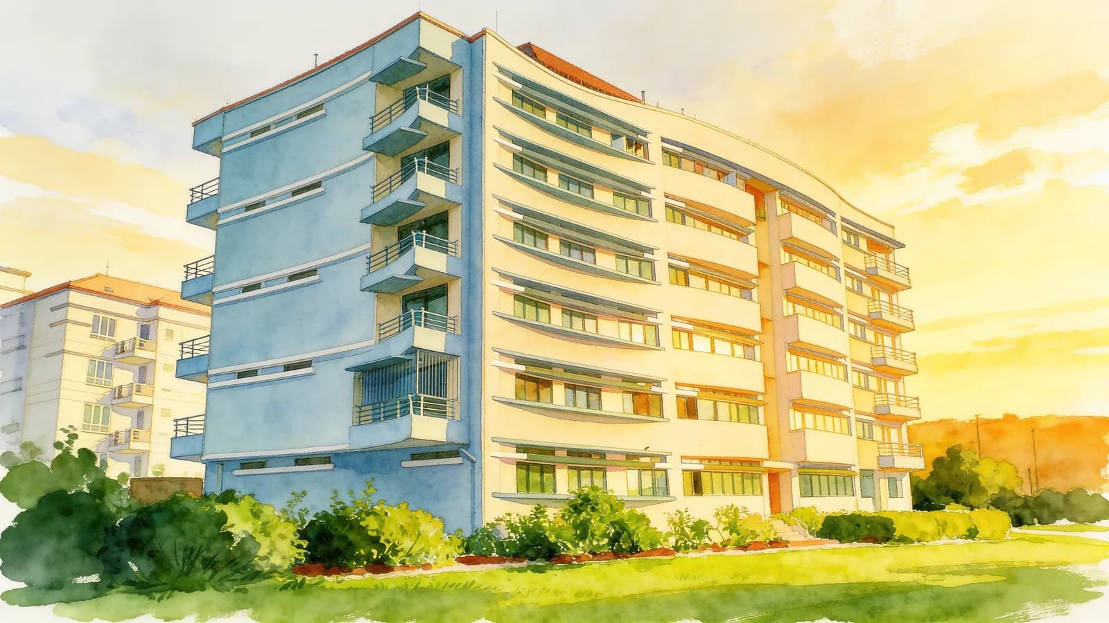 River Valley Court, a 10-storey apartment in River Valley. Illustration is AI-generated.
