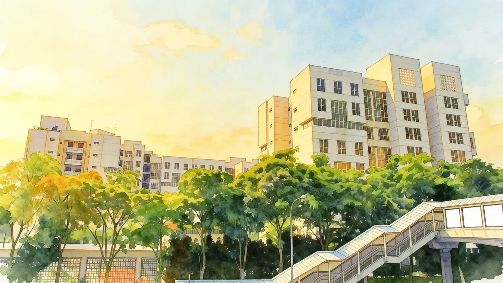 Regent Park, a condominium in Clementi. Illustration is AI-generated.