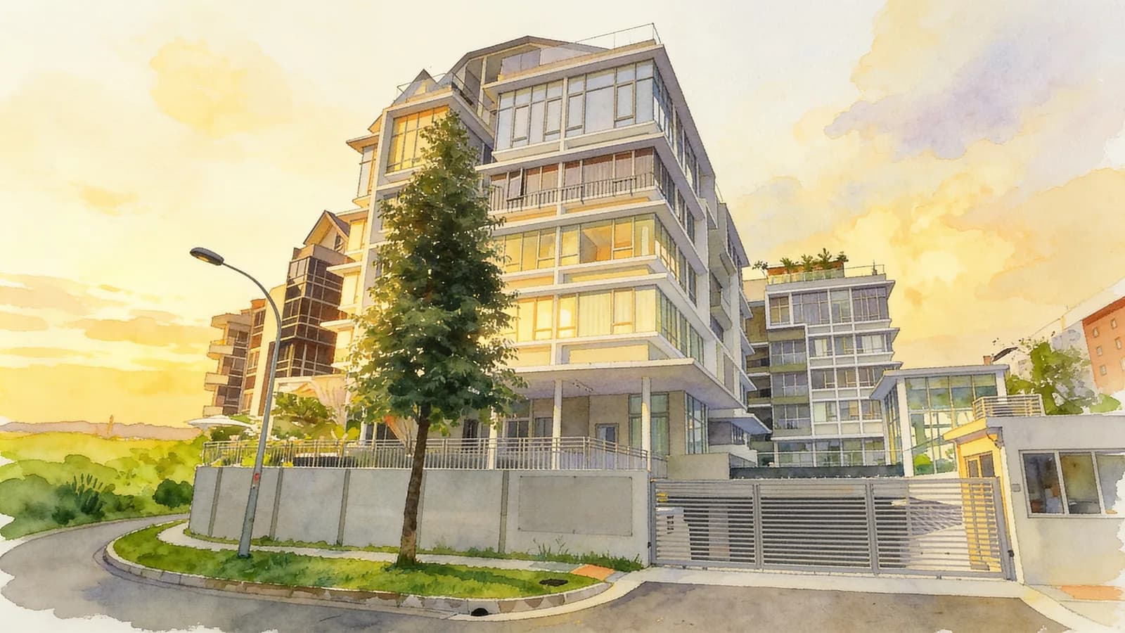 D'chateau @ Shelford, a 5-storey condominium in Bukit Timah. Illustration is AI-generated.