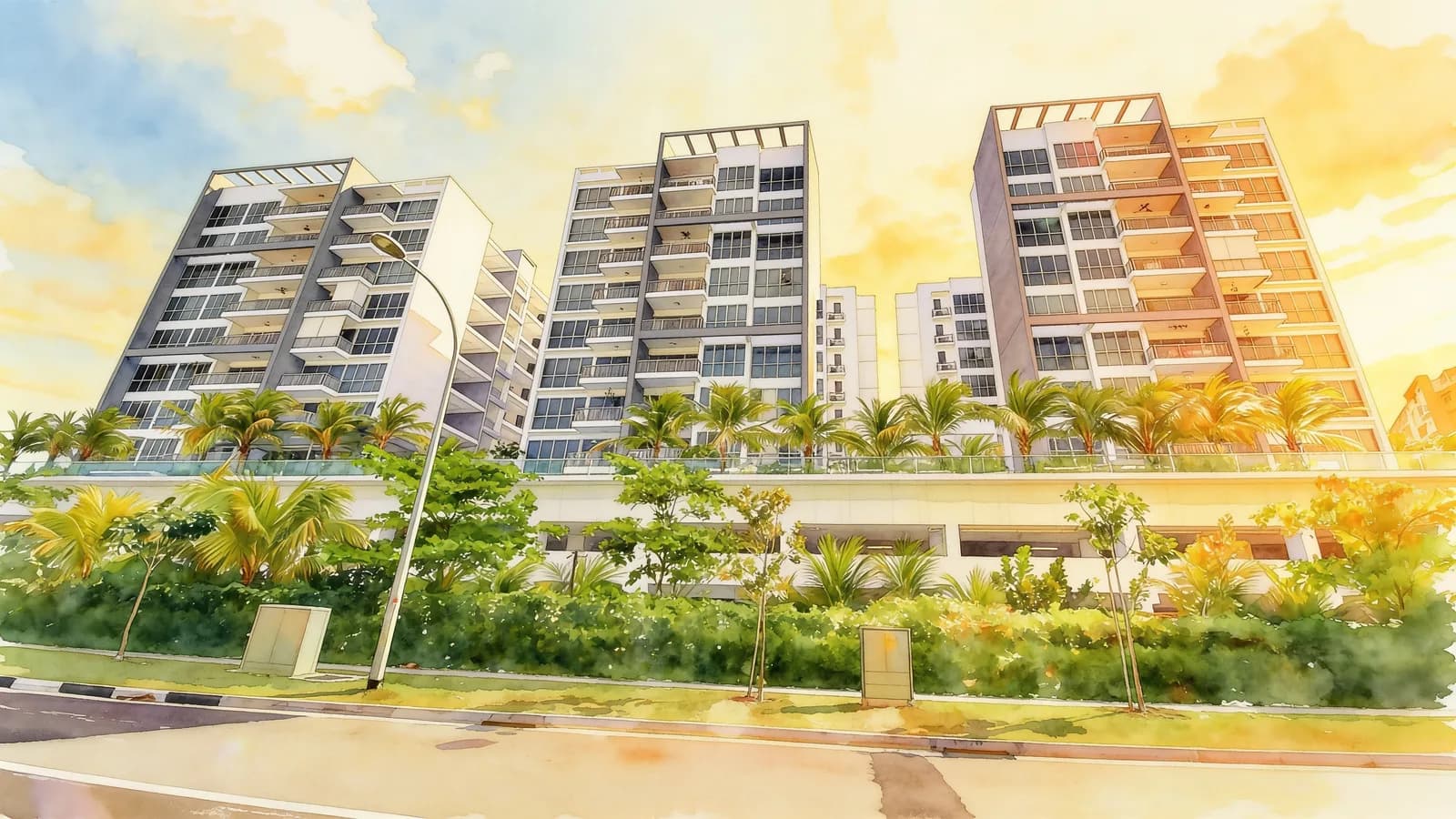 Seastrand, a 12-storey condominium in Pasir Ris. Illustration is AI-generated.