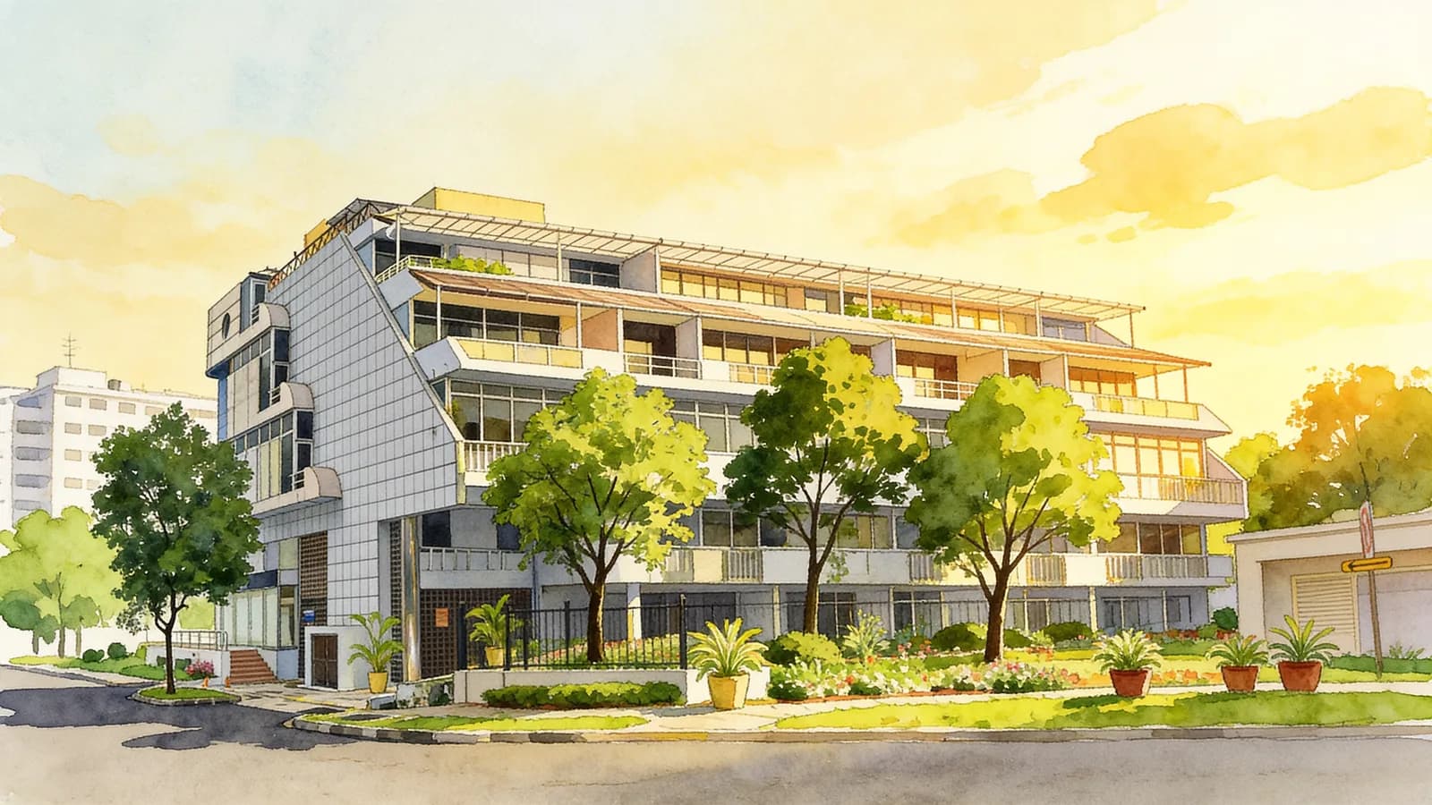 Crystal Court, an apartment in Tanglin. Illustration is AI-generated.