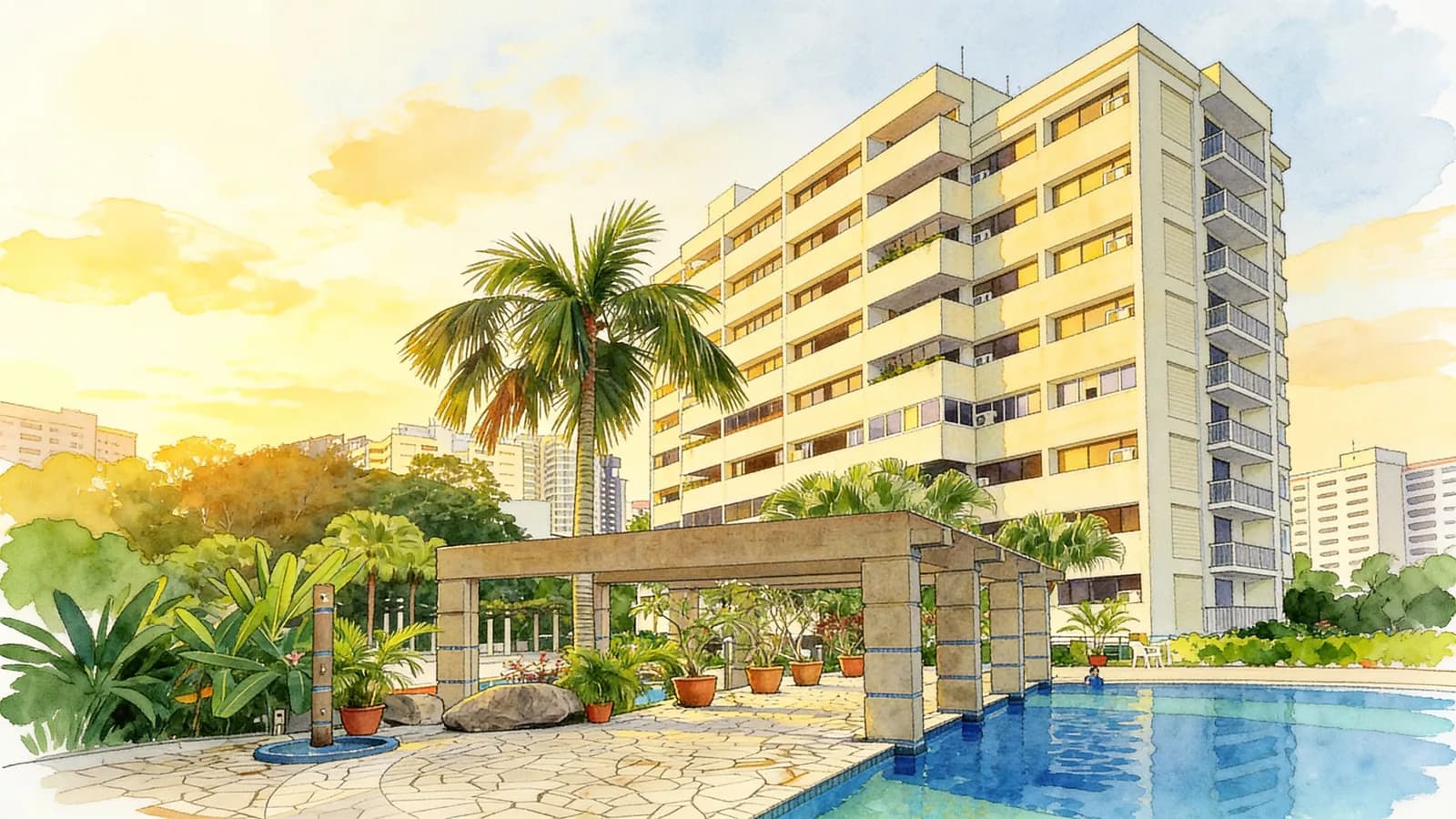 Pine Grove, a condominium in Bukit Timah. Illustration is AI-generated.