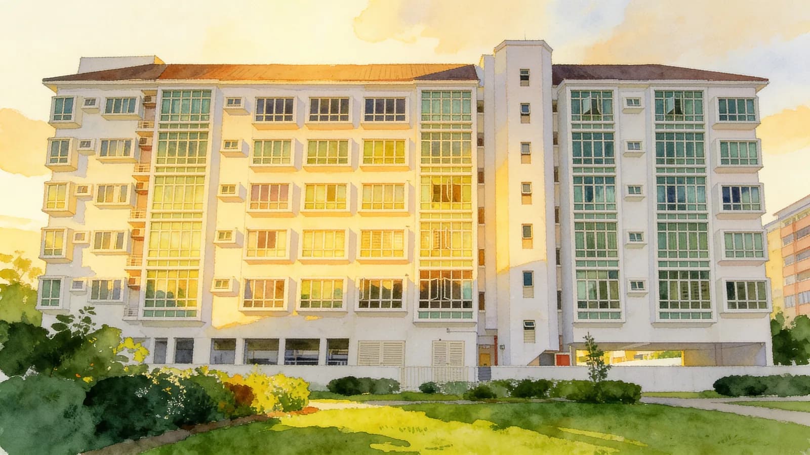 Sims Dorado, an apartment in Geylang. Illustration is AI-generated.