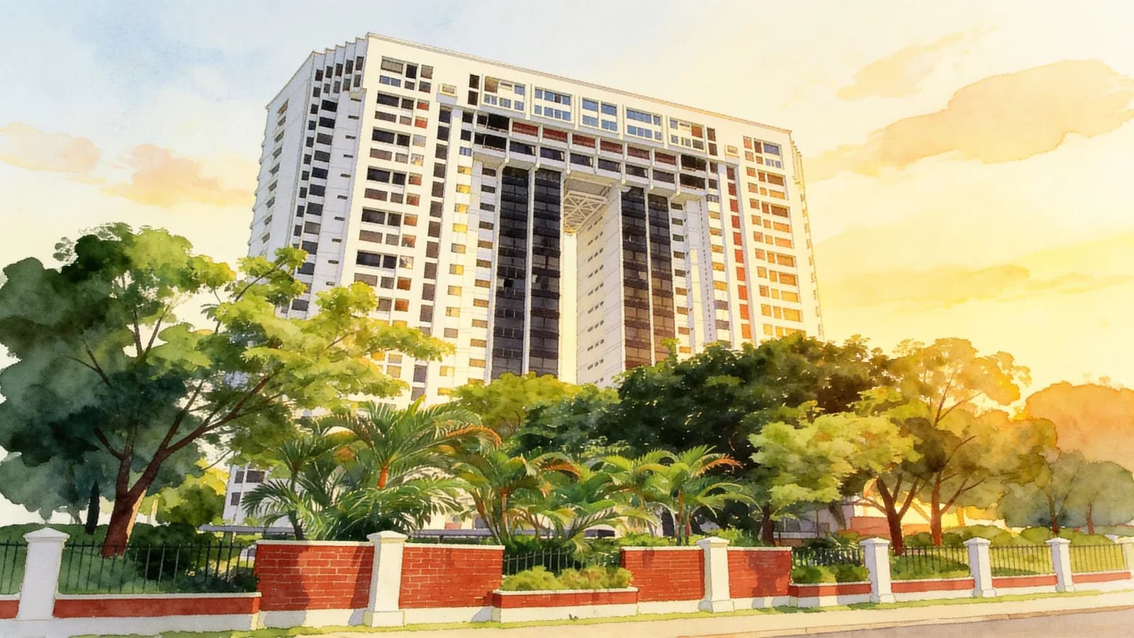 Amber Point, a 27-storey condominium in Marine Parade. Illustration is AI-generated.