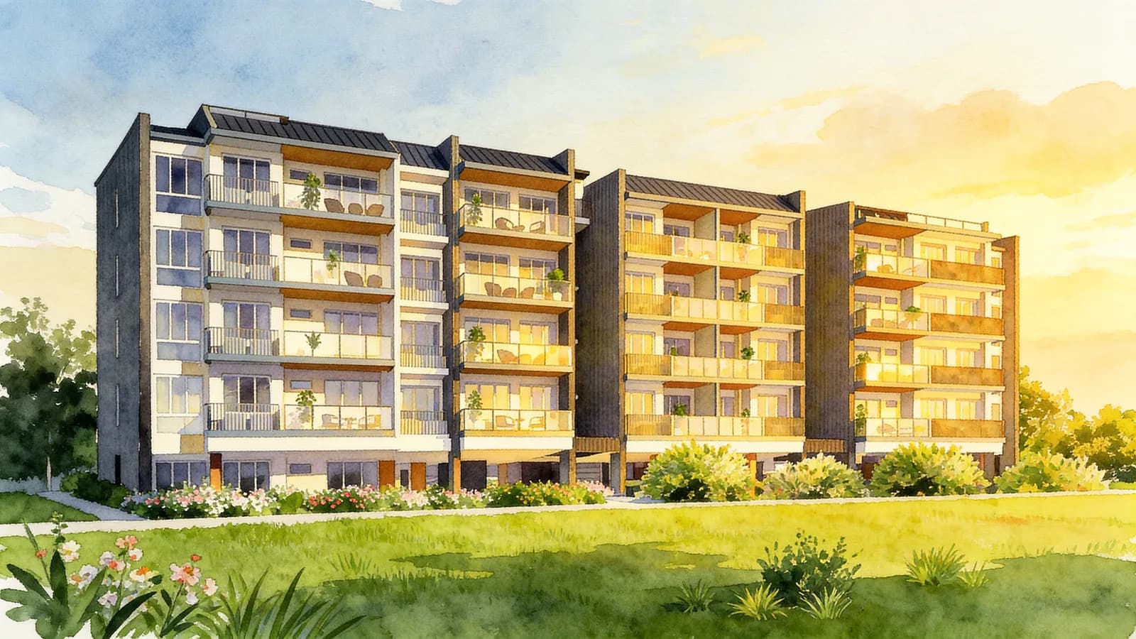 Infini at East Coast, a 5-storey condominium in Bedok. Illustration is AI-generated.