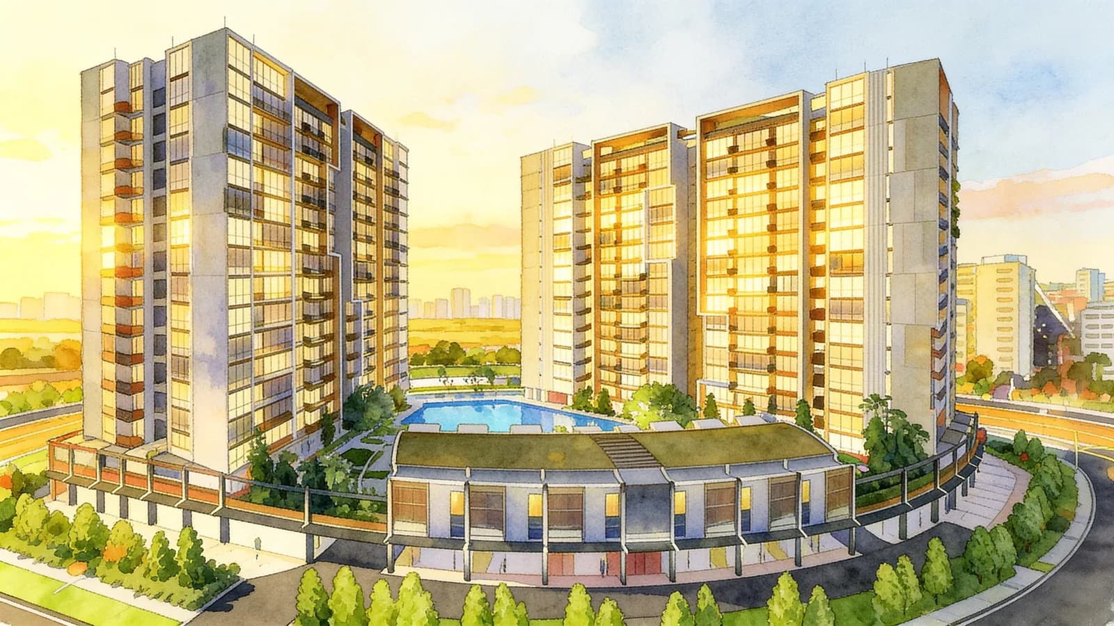 The Venue Residences, an apartment in Toa Payoh. Illustration is AI-generated.