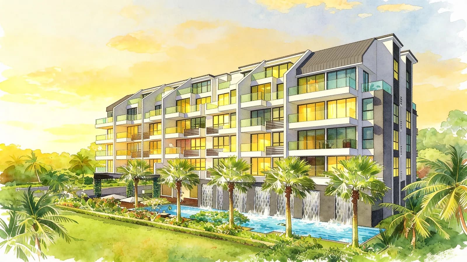 Jupiter 18, a condominium in Geylang. Illustration is AI-generated.