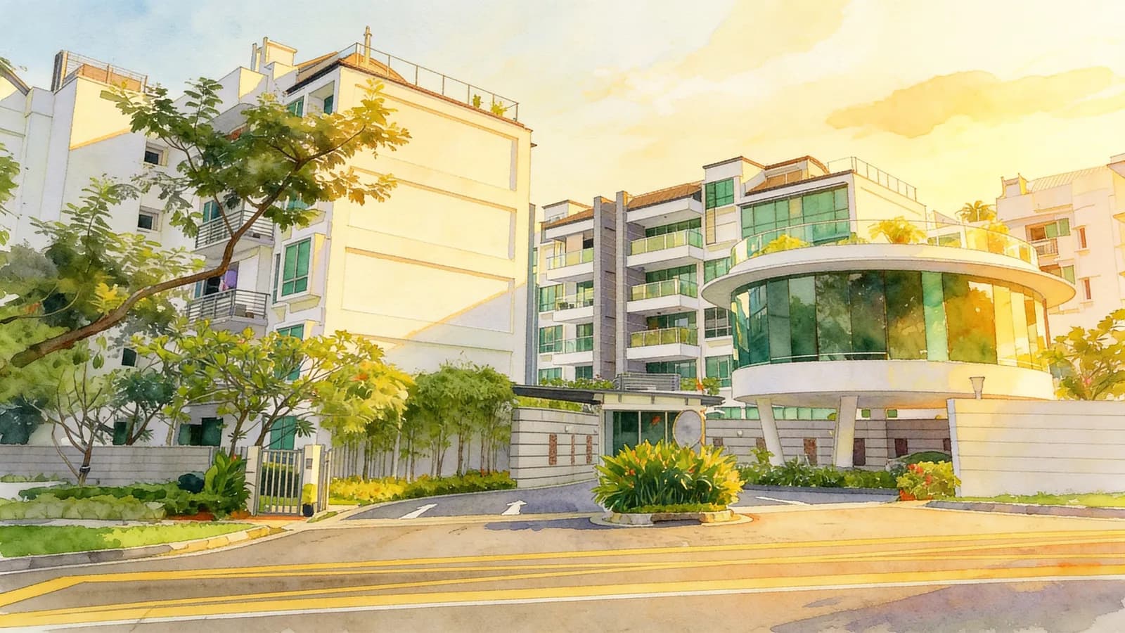 The Sixth Avenue Residences, a 5-storey condominium in Bukit Timah. Illustration is AI-generated.
