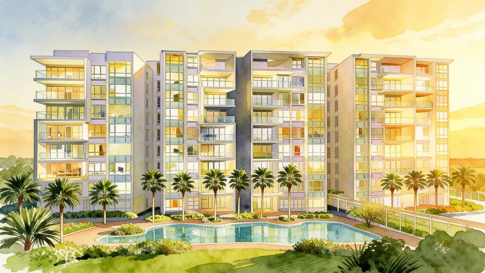 Bellewaters, an executive condominium. Illustration is AI-generated.
