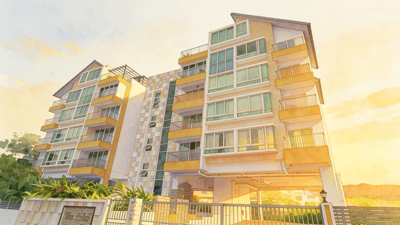 The Ariel, a 5-storey condominium in Geylang. Illustration is AI-generated.