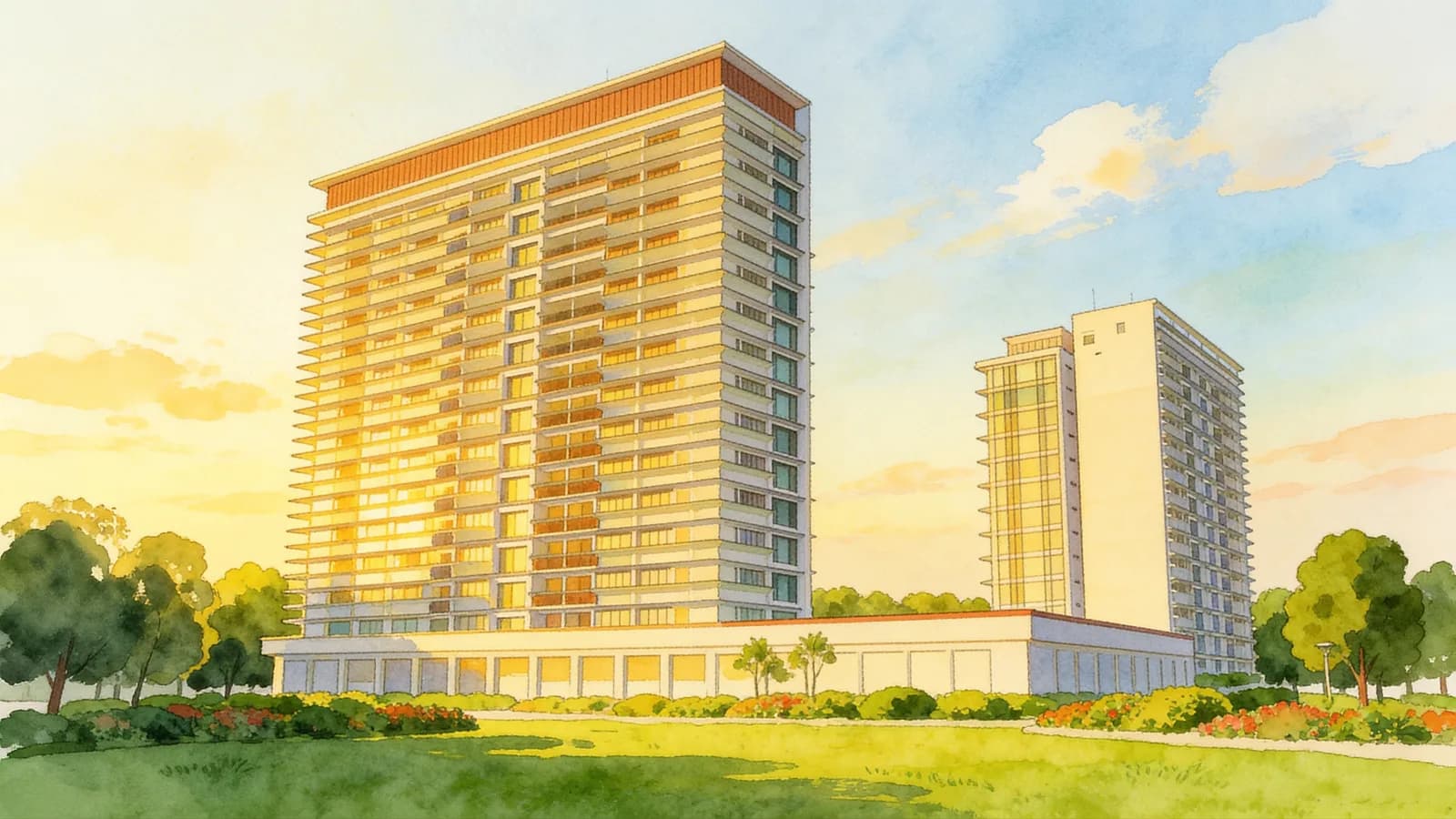 The Trumps, a 17-storey condominium in Bedok. Illustration is AI-generated.