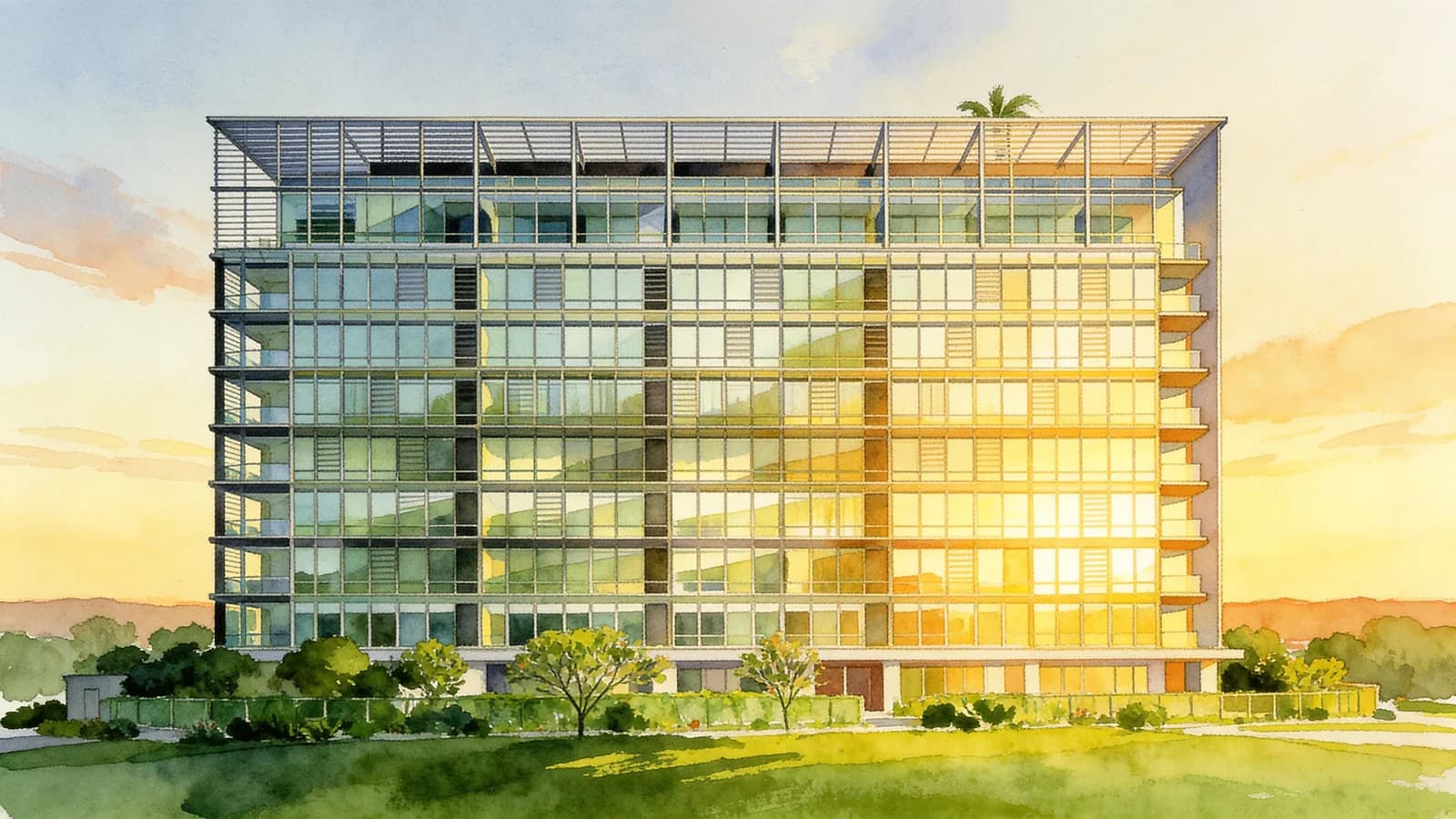 Balmoral Crest, an apartment in Newton. Illustration is AI-generated.
