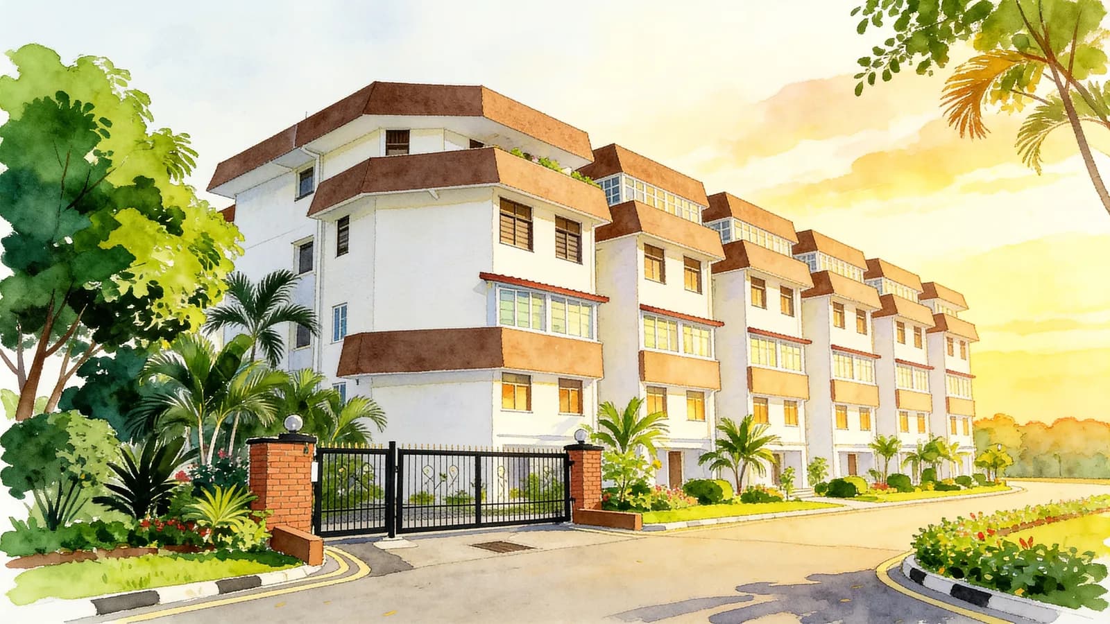 Serene View Mansions, an apartment in Serangoon. Illustration is AI-generated.