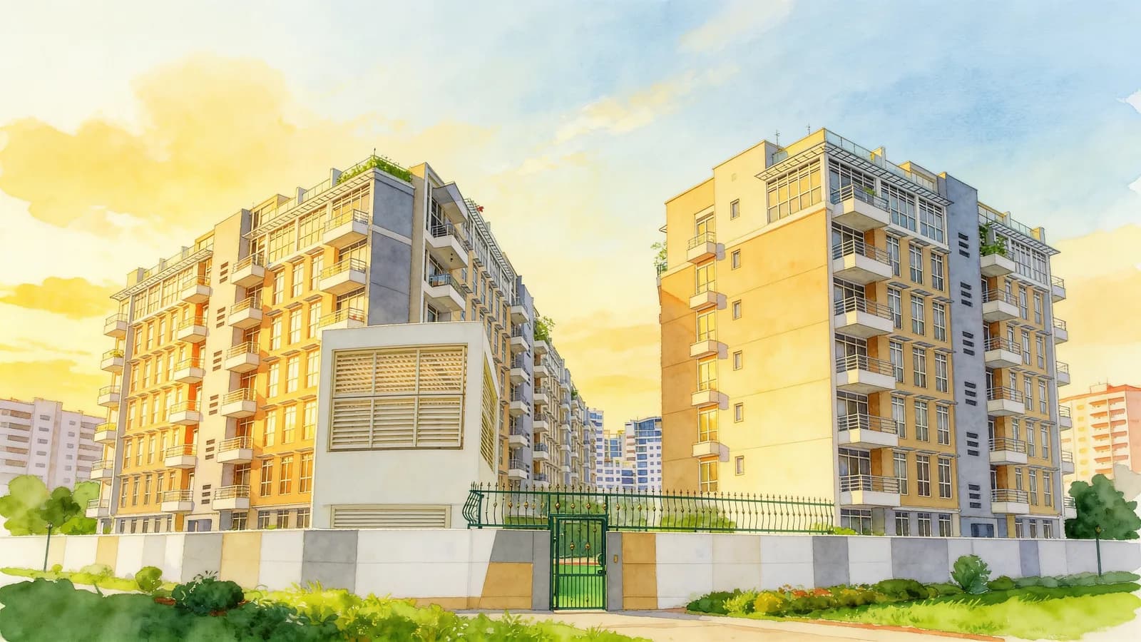 Sims Green, an 8-storey apartment in Geylang. Illustration is AI-generated.