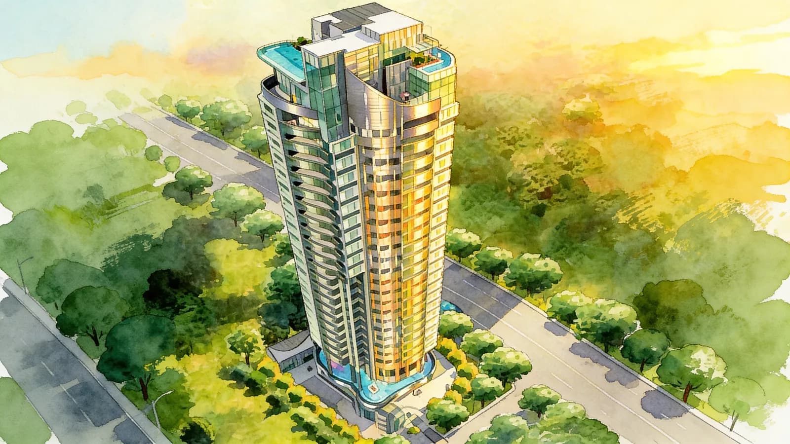 Lucida, an apartment in Novena. Illustration is AI-generated.