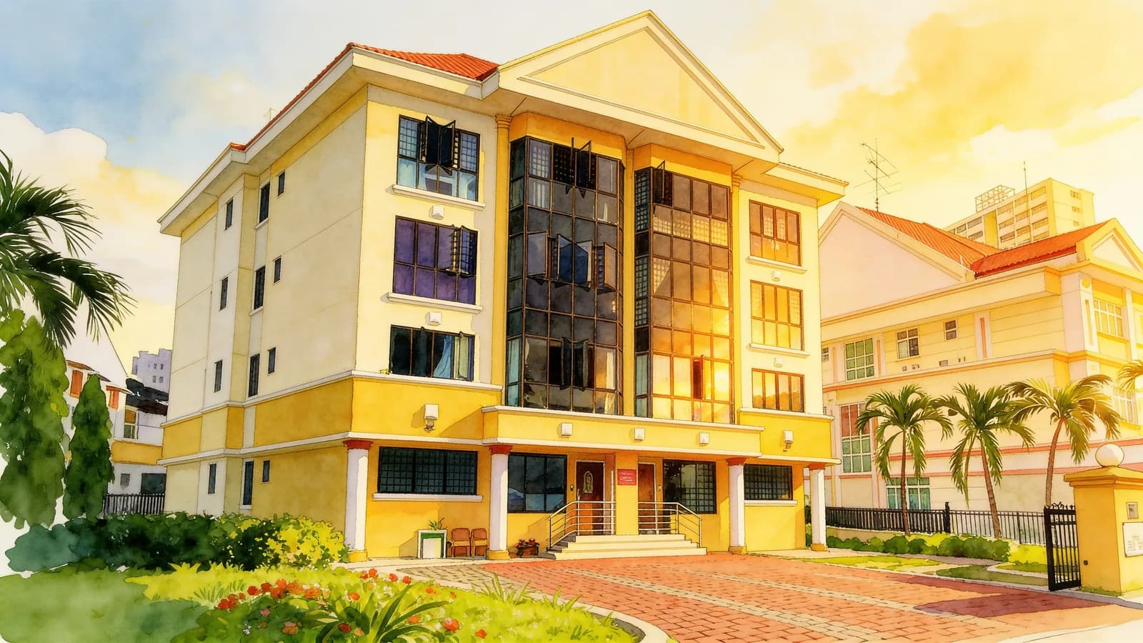 Sheba Lodge, an apartment in Geylang. Illustration is AI-generated.