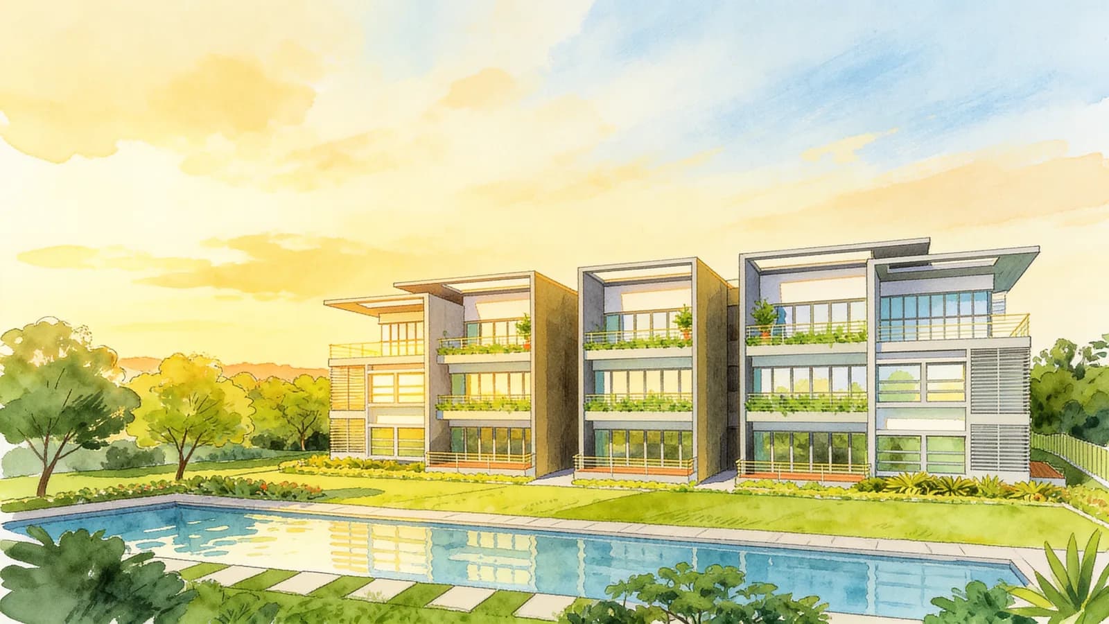 Alegria, a condominium in Novena. Illustration is AI-generated.