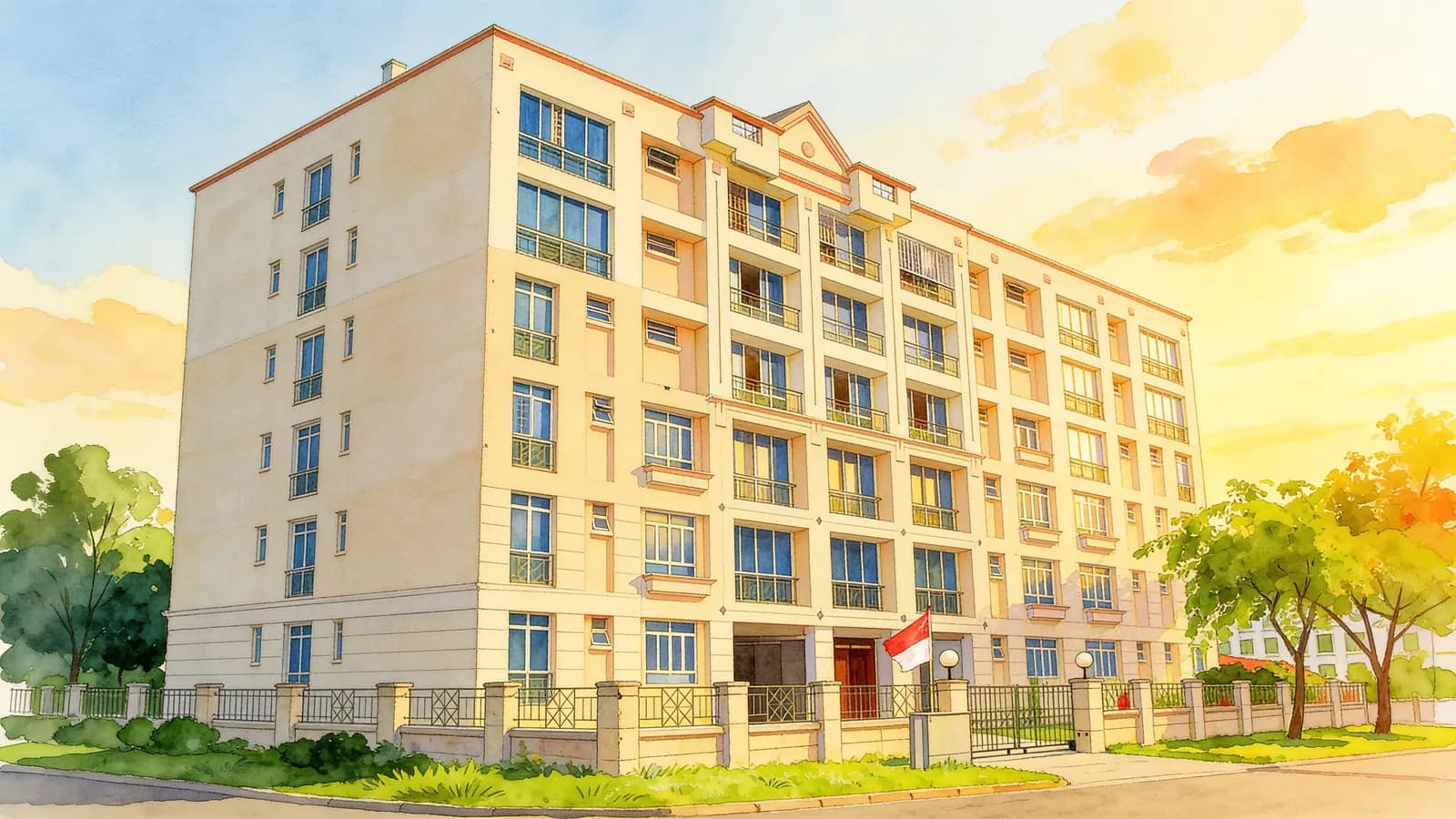 Summer View, an apartment in Geylang. Illustration is AI-generated.