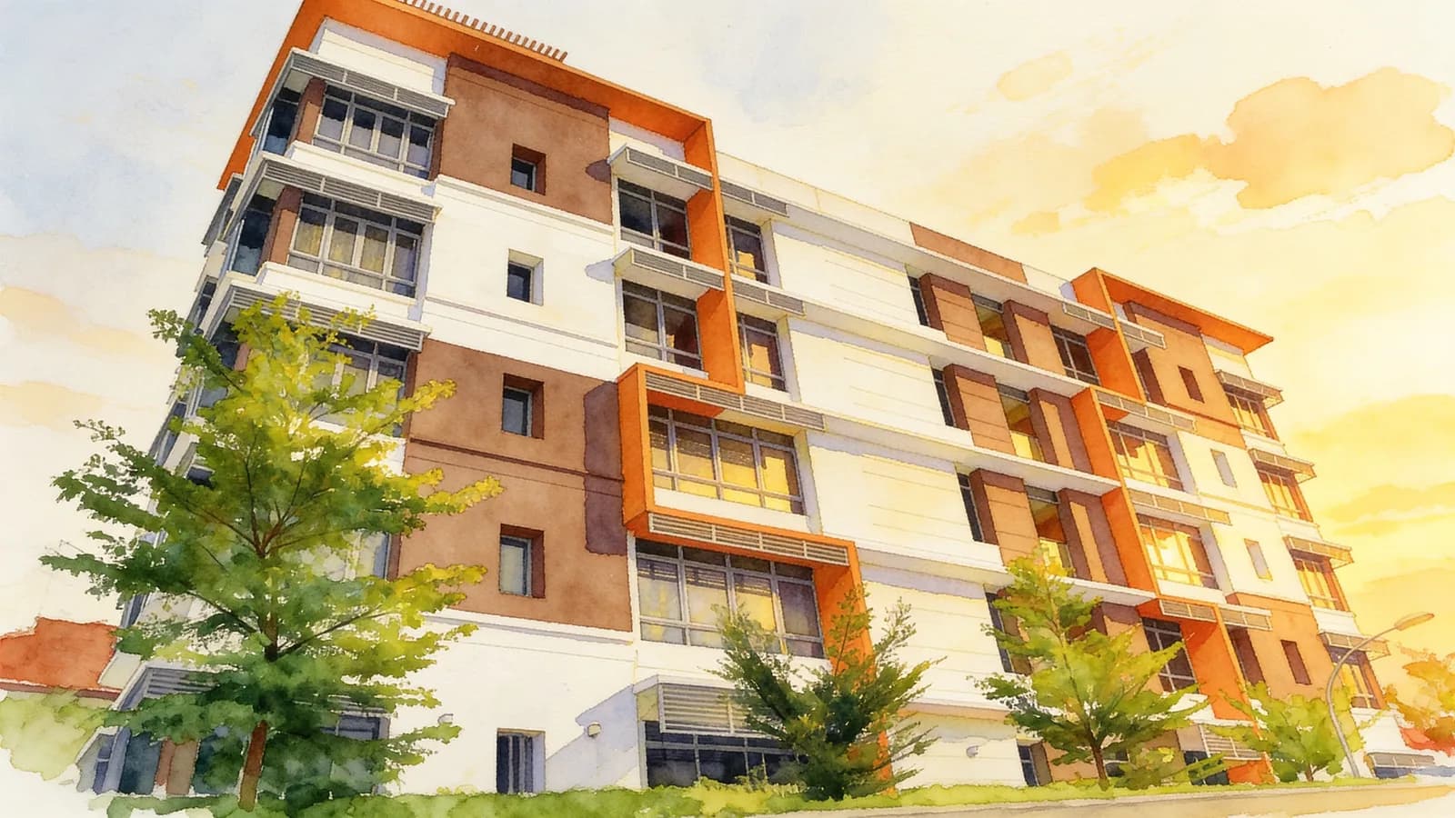 Ria Apartments, an apartment in Queenstown. Illustration is AI-generated.