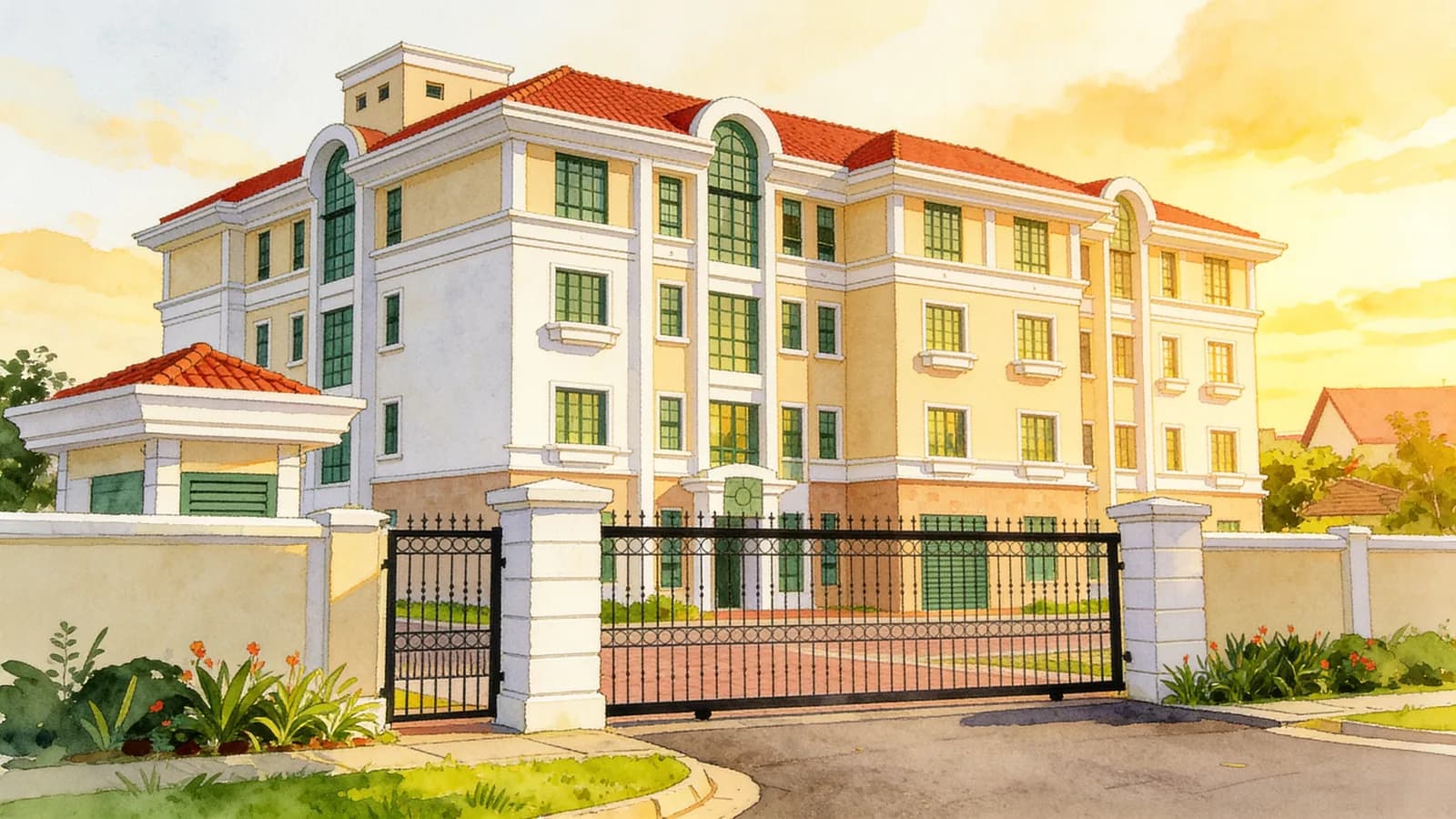 Sallim Lodge, an apartment in Geylang. Illustration is AI-generated.